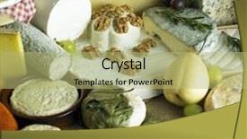  Presentation with cream cheese and fruit sandwich - Slide deck with cheese still life with fruit background and a mint green colored foreground