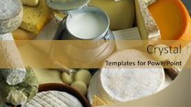  Presentation with milk - Beautiful PPT theme featuring cheese-still-life-with-milk backdrop and a gold colored foreground