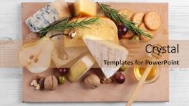  Presentation with honey - Colorful PPT theme enhanced with cheese with fruits and honey backdrop and a coral colored foreground