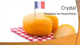  Presentation with free romania flag - Beautiful presentation featuring cheese with piece and flag backdrop and a white colored foreground