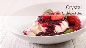  Presentation with cheesecake - Beautiful slide deck featuring cheesecake or panna cotta backdrop and a lemonade colored foreground