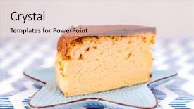  Presentation with business plan blue - Colorful theme enhanced with cheesecake serve in blue plate backdrop and a sky blue colored foreground