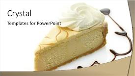 Presentation with cheesecake - Audience pleasing PPT layouts consisting of cheesecake slice backdrop and a white colored foreground
