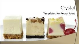  Presentation with cheesecake - Beautiful PPT layouts featuring cheesecake slices backdrop and a white colored foreground