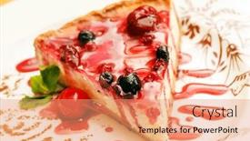  Presentation with cheesecake - Amazing slide set having cheesecake with berries backdrop and a coral colored foreground