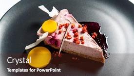  Presentation with cheesecake - Presentation design with cheesecake-with-berris background and a tawny brown colored foreground