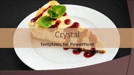  Presentation with cheesecake - Slides enhanced with cheesecake-with-berry-sauce background and a coral colored foreground