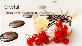  Presentation with cheesecake - Theme having cheesecake with chocolate sauce background and a lemonade colored foreground