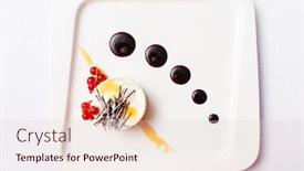  Presentation with cheesecake - Presentation theme having cheesecake with chocolate sauce background and a lemonade colored foreground