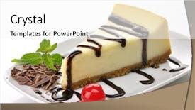  Presentation with cheesecake - Presentation theme with cheesecake with chocolate sauce background and a white colored foreground