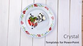  Presentation with cheesecake - Presentation theme consisting of cheesecake-with-fresh-blueberries background and a light gray colored foreground