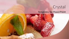  Presentation with cheesecake - Theme with cheesecake with fruits background and a lemonade colored foreground