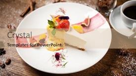  Presentation with cheesecake - Slide deck with cheesecake-with-passionfruit-fig background and a lemonade colored foreground