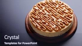  Presentation with peanuts - Theme having cheesecake with peanuts - sweet food background and a  colored foreground