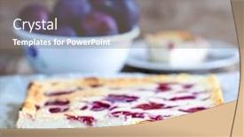  Presentation with pastries - Audience pleasing PPT theme consisting of cheesecake with plums - the best backdrop and a gray colored foreground