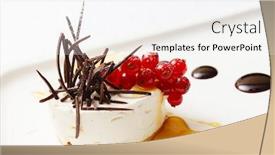  Presentation with currant - Presentation theme with cheesecake with red currant background and a white colored foreground