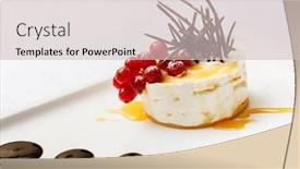  Presentation with currant - Cool new PPT theme with cheesecake with red currant backdrop and a soft green colored foreground