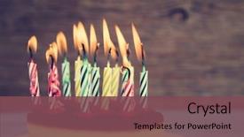  Presentation with cheesecake - Presentation design consisting of cheesecake with some lighted birthday background and a violet colored foreground