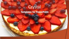  Presentation with blueberries - Slide set having cheesecake-with-strawberries-and-blueberries background and a crimson colored foreground