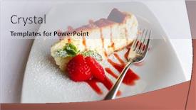  Presentation with cheesecake - Presentation with cheesecake-with-strawberry background and a light gray colored foreground