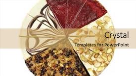  Presentation with white chocolate - Slide deck enhanced with cheesecakes-slices-amaretto-chocolate-swirl background and a yellow colored foreground