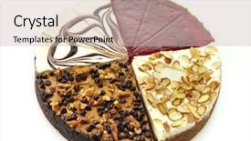  Presentation with turtle - Slides consisting of cheesecakes-slices-amaretto-chocolate-swirl background and a soft green colored foreground