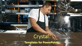  Presentation with pasta sauce - Theme enhanced with chef-adding-pepper-to-sauce background and a tawny brown colored foreground