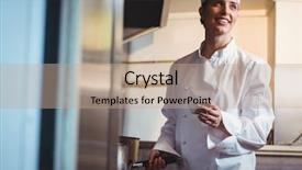  Presentation with recycling commercial - Slides having chef adding spices in her background and a mint green colored foreground