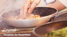  Presentation with chef - Presentation theme featuring chef at work background and a violet colored foreground