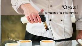  Presentation with patissier - Cool new presentation design with chef burning creme brulee backdrop and a  colored foreground