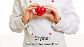  Presentation with cook chef - Amazing presentation theme having chef cook holding a red heart in front of the workwear backdrop and a soft green colored foreground