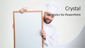  Presentation with cook chef - Amazing theme having chef cook holding blank board backdrop and a white colored foreground