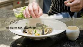  Presentation with cooking chef - Slides with chef-cooking-chef-preparing-food background and a coral colored foreground