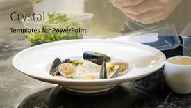  Presentation with cooking chef - Slide set featuring chef-cooking-chef-preparing-food background and a coral colored foreground