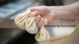  Presentation with cooking chef - Presentation theme with chef-cooking-khinkali-and-pinching background and a coral colored foreground