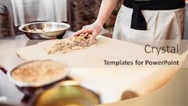  Presentation with pastry chef - Cool new PPT layouts with chef cooking strudel pastry ingredients backdrop and a lemonade colored foreground