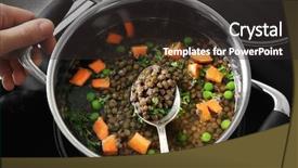  Presentation with lentils - Cool new presentation theme with chef cooking tasty lentils backdrop and a dark gray colored foreground