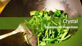  Presentation with hydroponics vegetables hydroponic vegetable - Presentation having chef cooking vegetables in wok background and a  colored foreground