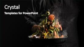  Presentation with chef - PPT theme having chef cooking vegetables background and a black colored foreground