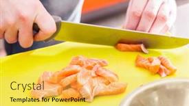  Presentation with chef - Amazing presentation theme having chef cutting fish backdrop and a yellow colored foreground