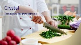  Presentation with professional - Beautiful presentation featuring chef cutting greenery with sharp backdrop and a sky blue colored foreground