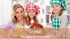  Presentation with cake - Cool new presentation theme with chef girls with their mother backdrop and a coral colored foreground