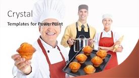  Presentation with cooking chef - Slides consisting of chef group cooking isolated over white background background and a white colored foreground