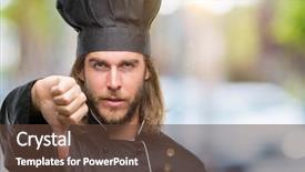  Presentation with cook chef - PPT layouts enhanced with chef guy - young handsome cook man background and a  colored foreground