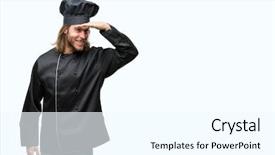  Presentation with long hair man - Slides having chef guy - young handsome cook man background and a white colored foreground