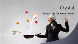 Presentation with recipe - PPT layouts enhanced with chef hat - her recipe of success mixed background and a light gray colored foreground