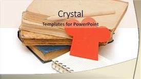  Presentation with stack books - Slide set featuring sprig of mint in hand holding his fingers close-up for tea background and a coral colored foreground