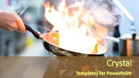  Presentation with restaurant kitchen - Amazing theme having chef in restaurant kitchen backdrop and a tawny brown colored foreground