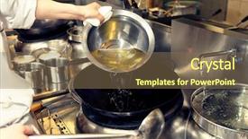  Presentation with cooking oil - Presentation theme consisting of chef is pouring cooking oil background and a violet colored foreground