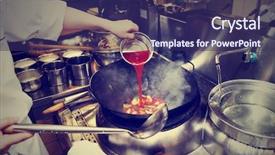  Presentation with hot sauce - Amazing presentation theme having chef is pouring sour sauce backdrop and a violet colored foreground